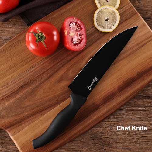 ROMANTICIST Kitchen Knife Sets, 10PCS High Carbon Stainless Steel Knife Sets with Block, Black Knife Block Set, Knives Set for Kitchen with Anti-slip Handle, Exquisite Knives Set New Home Essentials - color: Silver square knife block