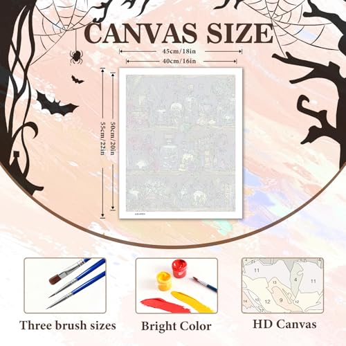 PHANTASYART Gothic Bookshelf Paint by Numbers Kit for Adults 16x20inch - color: Gothic Bookshelf, size: 16x20inch