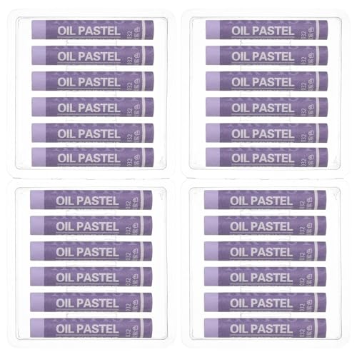 PATIKIL Light Purple Oil Pastels, 24Pcs Soft Oil Crayons Creamy Pastels Stick Art Supplies for Art Painting Drawing Blending Graffiti for Drawing Beginners Artists - color: Light Purple