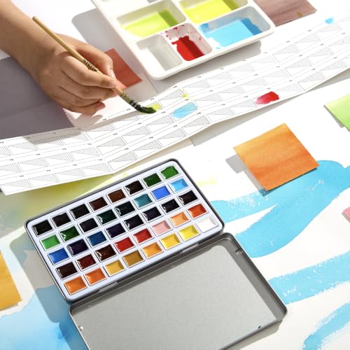 MEEDEN Professional Watercolor Paint Set: 40 Colors Semi-Moist Sets - color: 40 Colors