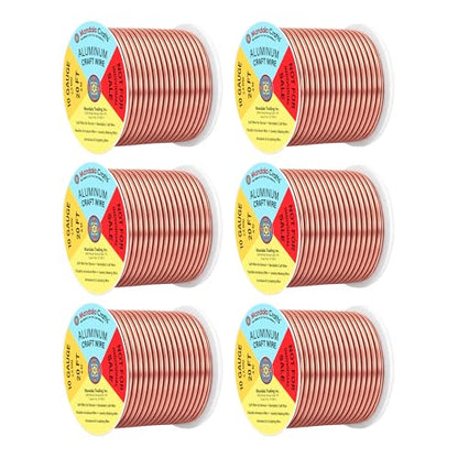 Mandala Crafts 10 Gauge Rose Gold Tone Combo Anodized Aluminum Craft Wire - color: Rose Gold Tone Combo, size: 10 Gauge 20X6 Feet