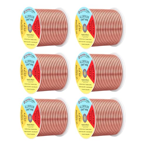 Mandala Crafts 10 Gauge Rose Gold Tone Combo Anodized Aluminum Craft Wire - color: Rose Gold Tone Combo, size: 10 Gauge 20X6 Feet