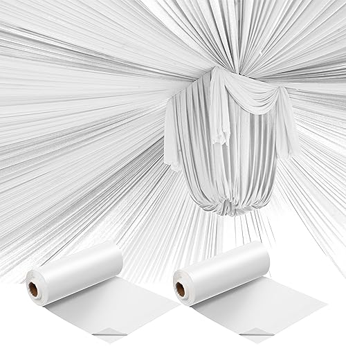 Moukeren 2 Roll Plastic Tablecloth Wedding Circus Party,White - color: White