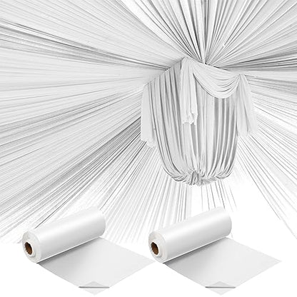 Moukeren 2 Roll Plastic Tablecloth Wedding Circus Party,White - color: White