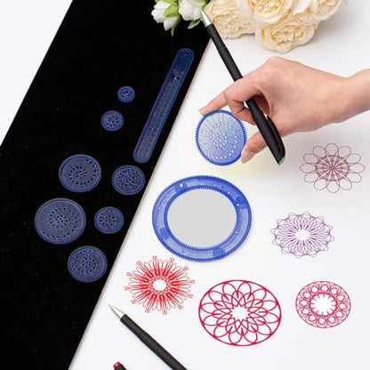 Chivao Spiral Art Kit Circle Stencils Drawing Tool Geometric Ruler,Elegant - style: Elegant