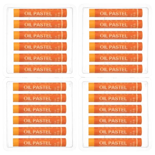 PATIKIL Orange Yellow Oil Pastels, 24Pcs Soft Oil Crayons Creamy Pastels Stick Art Supplies for Art Painting Drawing Blending Graffiti for Drawing Beginners Artists - color: Orange Yellow
