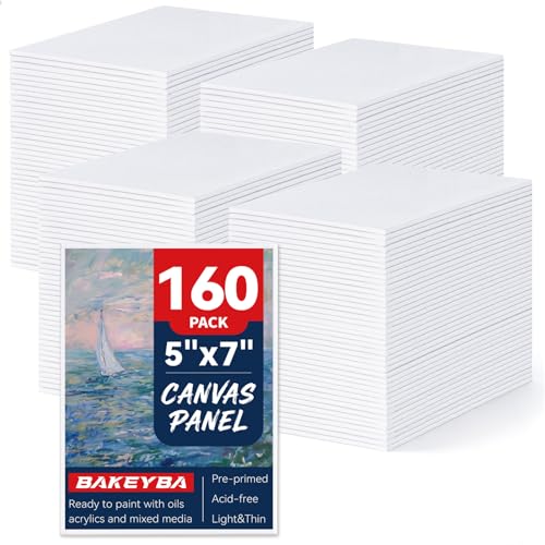 160 Pack 5x7 Inch Small Painting Canvas Boards for Kids Blank Canvas Panels - size: 5"x7"- 160pcs