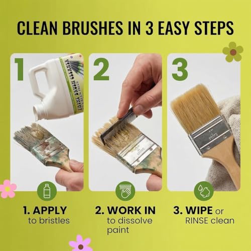 Green Piece Paint Brush Cleaner - Natural Cleaner for Wet & Dry Paint 64 Oz - style: 1/2 Gallon Paint Brush Cleaner