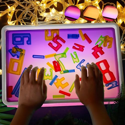 Portable Light Table for Kids, 16"Sand Painting Light Box With 3 Color Modes & 10-Levels, Sturdy Multi-Functional Art Tool for Teachers, Students & Autism Support, Ideal for Healing Spaces (Pink) - color: Pink 16"