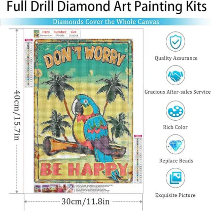 Diamond Art Kits for Adults,Funny Parrots Diamond Painting Kits 12x16in - color: DP04886