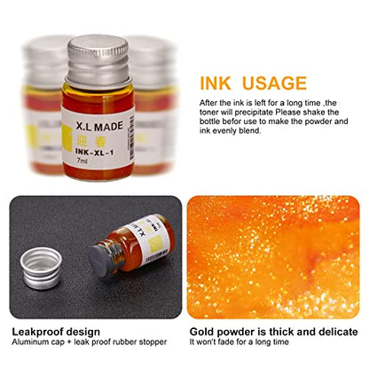 AOMAYLL Drawing Inks,Calligraphy Inks, 12 Colorful Dip Pen Ink Set for Writing, Drawing, Great for Gift Giving.
