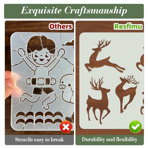 Deer Stencils for Crafts Reusable 9Pcs Stencils(7.8X7.8 Inch) - color: Deer