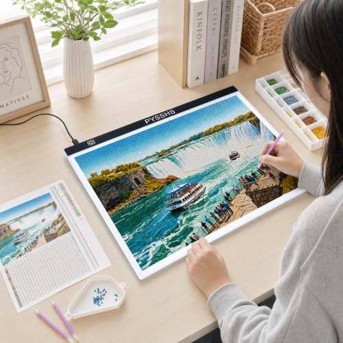 Large A2 LED Light Pad for Diamond Art Painting & Tracing, USB-Powered Light Board with 3 Brightness Levels - Includes Clips & Painting DIY Tools Kit - size: A2 (Light Pad)