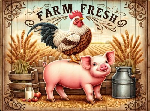 Dugsmgd Farm Diamond Art Kits for Adults, Diamond Painting Kits 16X12 Inch - color: Farm