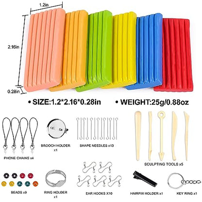 CiaraQ 50-Color Polymer Clay Oven Bake Modeling Kit - color: 50 Colors