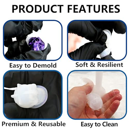 Skull Crafting Molds, Set of 10 Halloween Skull Resin Molds - color: 10PCS Mini 3d Skull
