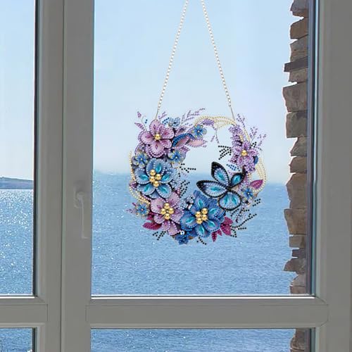 RYMILIE Hanging Diamond Art Kits for Adults Flowers 8x8inch - color: DP03339