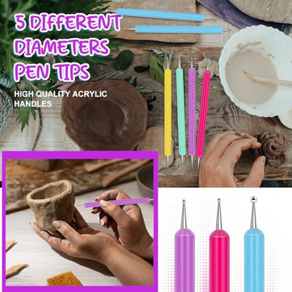 Ashmacdo 20 Pcs Dotting Tools for Painting,Ball Embossing Tool Tracing Stylus for Transfer Paper Drawing Nail Art - color: Candy Colors
