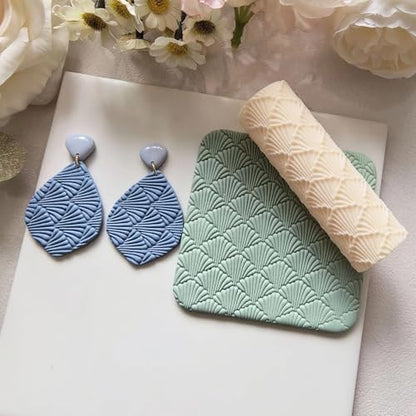 Polymer Clay Texture Roller Work with Polymer Clay Cutters for DIY Earrings Jewelry Making Craft Supplies (GZ032)
