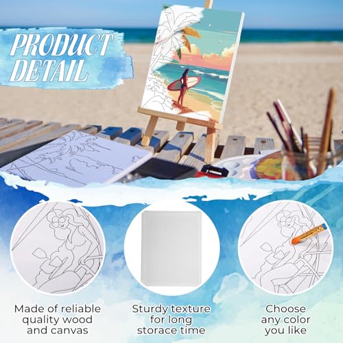 Harloon 36 Pcs 8 x 10 Inch Pre Drawn Canvas for Painting Afro Queen Pre Stretched Canvas Painting for Adults Sip and Paint Party Supplies Favor - style: Hawaiian