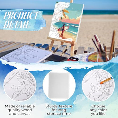Harloon 36 Pcs 8 x 10 Inch Pre Drawn Canvas for Painting Afro Queen Pre Stretched Canvas Painting for Adults Sip and Paint Party Supplies Favor - style: Hawaiian