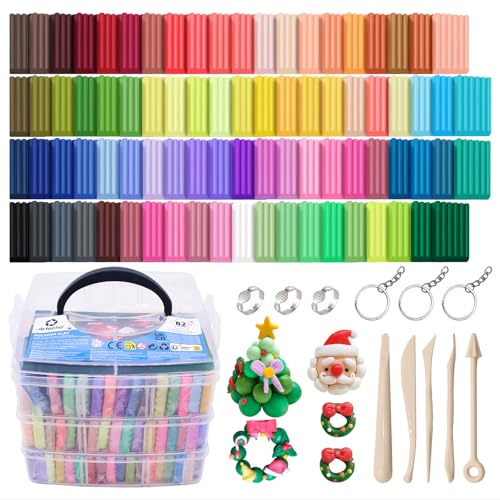 Artecho 82 Colors Polymer Clay Kit & Artecho High Gloss Varnish 4oz / 120ml for Clay