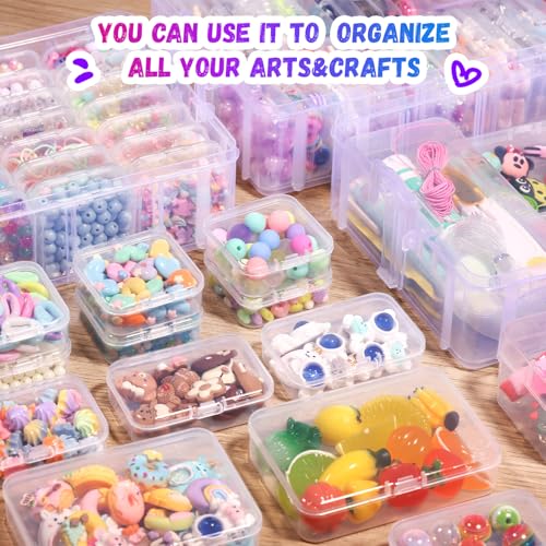 Bead Organizers and Storage, 56 Pcs Small Plastic Containers with Lids
