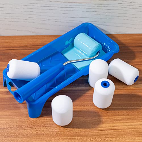 Mister Rui 2 Inch Foam Paint Roller Covers, 12 Pack, Mini Roller Refills | For Small Surfaces and Detail Work. Use with Oil or Water-Based Paints. Smooth on Trim, Corners and Tight Spots. Easy Clean - size: 2 Inch, 12 Pack