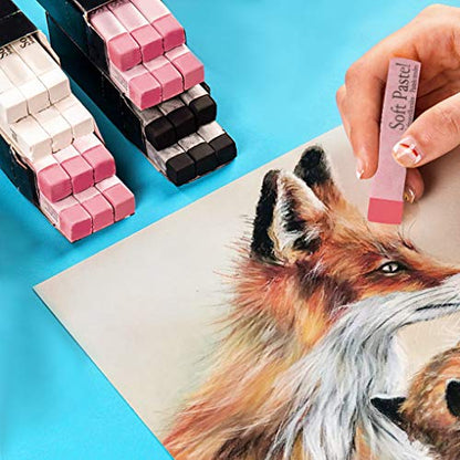 6 Pcs Soft Pastel Drawing Chalk Set Square Sketch Pastel Chalk Painting Sticks Drawing Sketching Pen Art Supplies Artists Beginners Non-Toxic Soft Pastel Stick Crayons for Teachers Professionals - color: pink