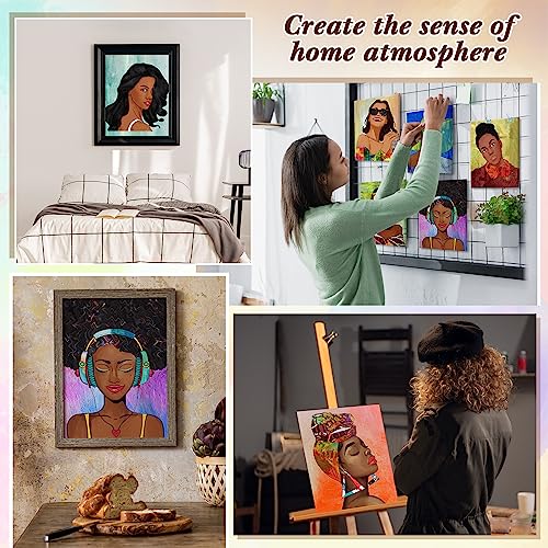 Sherr 10 Pcs Pre Drawn Canvas for Painting,Classic Afro Queen,8 X 10 Inch | Preprinted Stretched Cotton Canvas for Adults, Pre Drawn Painting Outlines for Couple Date Night, Sip and Paint Party Favor - style: Classic Afro Queen