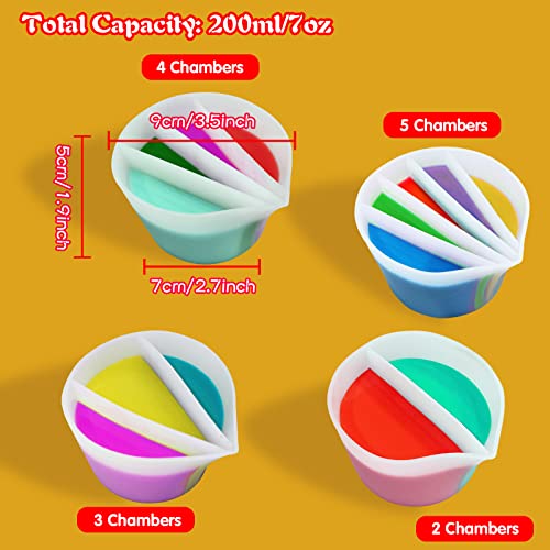 Split Cup for Paint Pouring Fluid Art Silicone Split Cup Resin Pouring Painting Tools DIY Making Drawing Accessories Reusable Split Cup with Dividers (3 Channels) - color: 3 Channels