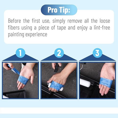 Bates- Foam Paint Roller Covers, 4 Inch, 30 Pack, Bulk High Density | Foam Roller Covers for Paint Roller Use, Smooth Finish Painting, Walls, Cabinets, Furniture & DIY Painting Projects