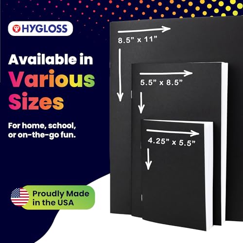 Hygloss Blank Books - Bulk 20 Pack – 5.5" x 8.5" A5 Black Paperback Blank Books for Kids to Write Stories, Doodle, Arts & Crafts – Plain Drawing Sketchbook, Unlined Journal, Notebook Without Lines - color: Black, style: 20 Books