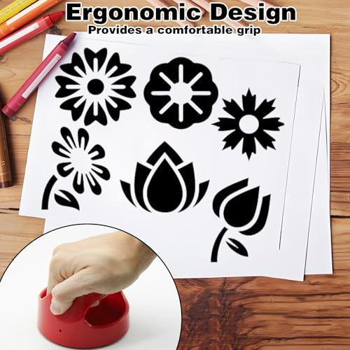 1Pieces Block Printing Tool, Block Printing Kit Tool Supplies, Printmaking Supplies Embossing Tool Hot Stamp Tool, Hand Printed Linoleum Tools and Supplies Comfort Handle 4 Inchs