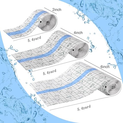 Waterproof Bandages Transparent Film Dressing, 2 Inch x 10.94 Yard - Second Skin Healing Protective, Clear Adhesive Bandages Shower Shield Dressing Tape for Tattoos Aftercare Swimming - size: 2 Inch x 10.94 Yard