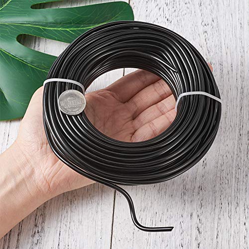 65.6 Feet 3.5mm Aluminum Wire Black Bendable Metal Craft Wire for Beading Jewelry Craft Making - color: Round-Black, size: 3.5mm