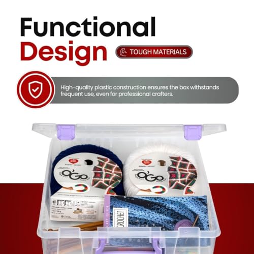 ArtBin Essentials 12 x 12 One-Compartment Craft Box, Clear | One Open Compartment, 15.25 x 14 x 3.5 Inches, Secure Latches, Stackable, Durable Polypropylene - color: Purple