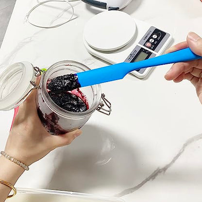4Pcs Jar Spatula Long Handle Silicone,Kitchen Scraper for Mixing,Scraping, Cake Icing & Butter
