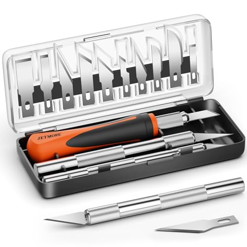 16 Pcs Exacto Knife, Craft Knives with 13 SK5 Steel Blades for Art | Exacto knife for crafting supports carving, modeling and scrapbooking, Precision knife design suits paper, stencils and art - color: Orange
