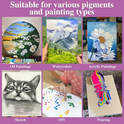 21 Packs Stretched Canvases for Painting, MultiSize 12x16, 10x12, 8x10, 5x7, 3x5, Round Canvas with 8x8,10x10,12x12, Primed Blank Canvas for Oil, Acrylic Paint,for Beginner, Artist. - size: 21Pack-MultiSize Canvas