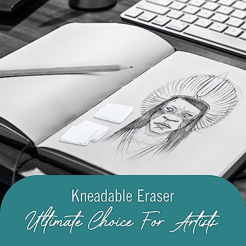 Kneaded Erasers for Artists, Erasers Medium Size, Kneaded Art Eraser 4 Pack Great for Sketching, Drawing and Shading