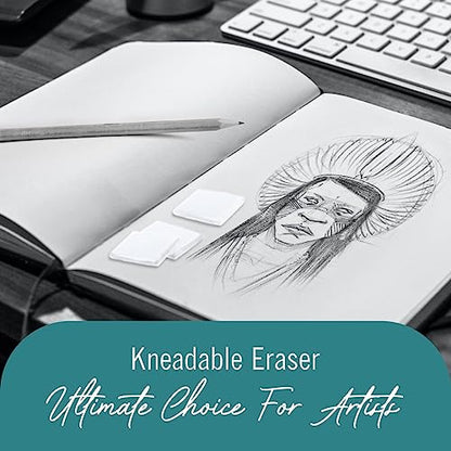 Kneaded Erasers for Artists, Erasers Medium Size, Kneaded Art Eraser 4 Pack Great for Sketching, Drawing and Shading