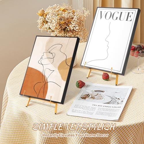 2 Pack Metal Easel Stand 16.5" H x 8.7" W x 4.3" D Table Top Easel Stand for Display Tripod Art Picture Mirror Modern Plate Holder for Display Photo, Book, Wedding Sign, Menu Board, Canvas