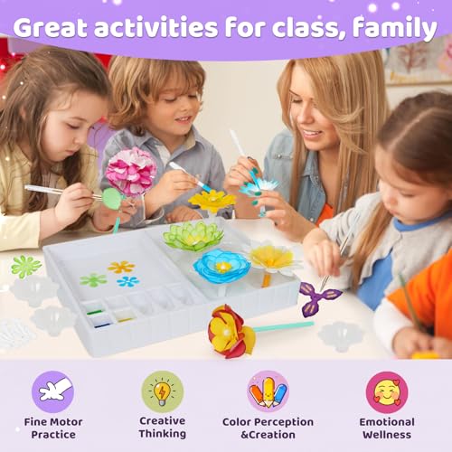 ROOCHKD Paper Flower Science Kit, Paper Flower Crafts for Kids