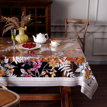 Clear Table Cover Protector Birds Vinyl Table Cloth, 60"x104" | Dining Room, Kitchen Meals, Tabletop Protection, Easy Cleanup, Brunch, Parties, Holiday Gatherings, Everyday Use - color: Birds, size: 60" x 104" (Rectangular)