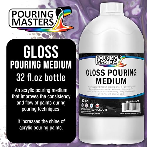 U.S. Art Supply Professional Gloss Pouring Medium 32oz (Quart) - size: 32 Fl Oz (Pack of 1)