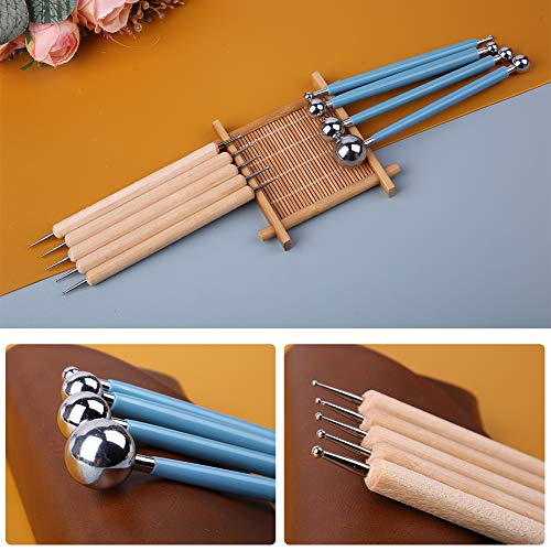 9 PCS Dotting Tools Ball Styluses with Box, Pen Dotting Tools Set for Rock Painting, Pottery Clay Modeling Embossing Nail Art - size: 9 PCS