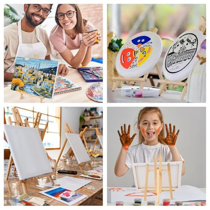 ESRICH 8 Pack 11.8" Wood Easels, Tabletop Easel for Painting | Painting Party, Displaying Canvas, Kids Student Table School Desktop, Portable Canvas Photo Picture Sign Holder - style: 11.8"-8P