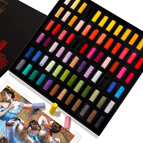 Paul Rubens Professional Soft Pastels, Handmade 72 Vibrant Colors Chalk Pastels Smooth and High Adhesion for Painting, Drawing, Blending, Crafting, Ideal Art Supplies for Artists, Beginners | Vibrant, Smooth & High Adhesion Soft Pastels for Artists. Great