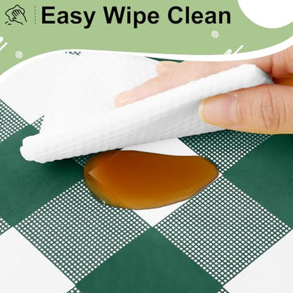 misaya 4 Packs 54 x 78 Inch Buffalo Disposable Table Cloth, Waterproof Plastic Tablecloth, Rectangle Hunter Green and White Checkered Table Covers for Picnic, Birthday, Party, Back to School - color: Hunter Green and White, size: 54" X 78"